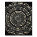 Dark Gray Wood Grain Rings Rug