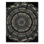 Dark Gray Wood Grain Rings Rug