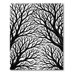 Black White Forest Branches Rug