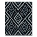 Dark Grey Diamond Zigzag Tribal Rug