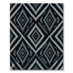 Dark Grey Diamond Zigzag Tribal Rug