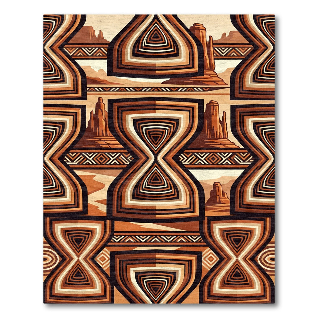 Southwestern Earthtone Abstract Hourglass Rug