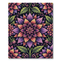 Vibrant Floral Mandala Botanical Tapestry Rug