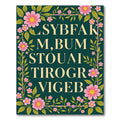 Pink Floral Swirls Dark Teal Rug