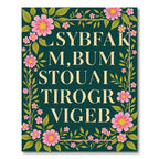 Pink Floral Swirls Dark Teal Rug