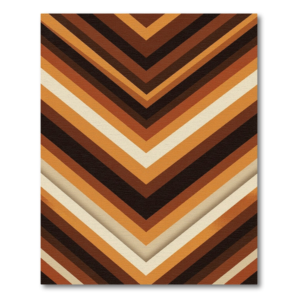 Retro Earthy Chevron Stripes Rug