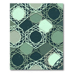 Sophisticated Sage Green Geometric Interlocking Hexagon Rug