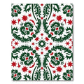 Emerald Red Star Floral Medallion Rug