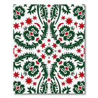 Emerald Red Star Floral Medallion Rug
