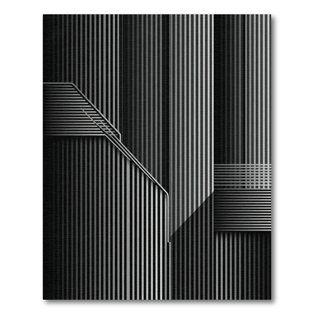 Monochromatic Modern Stripe Architecture Rug
