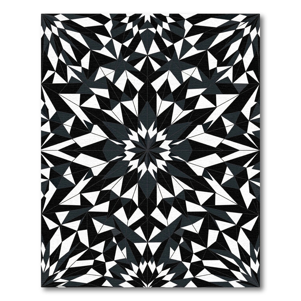 Monochromatic Geometric Starburst Mandala Rug
