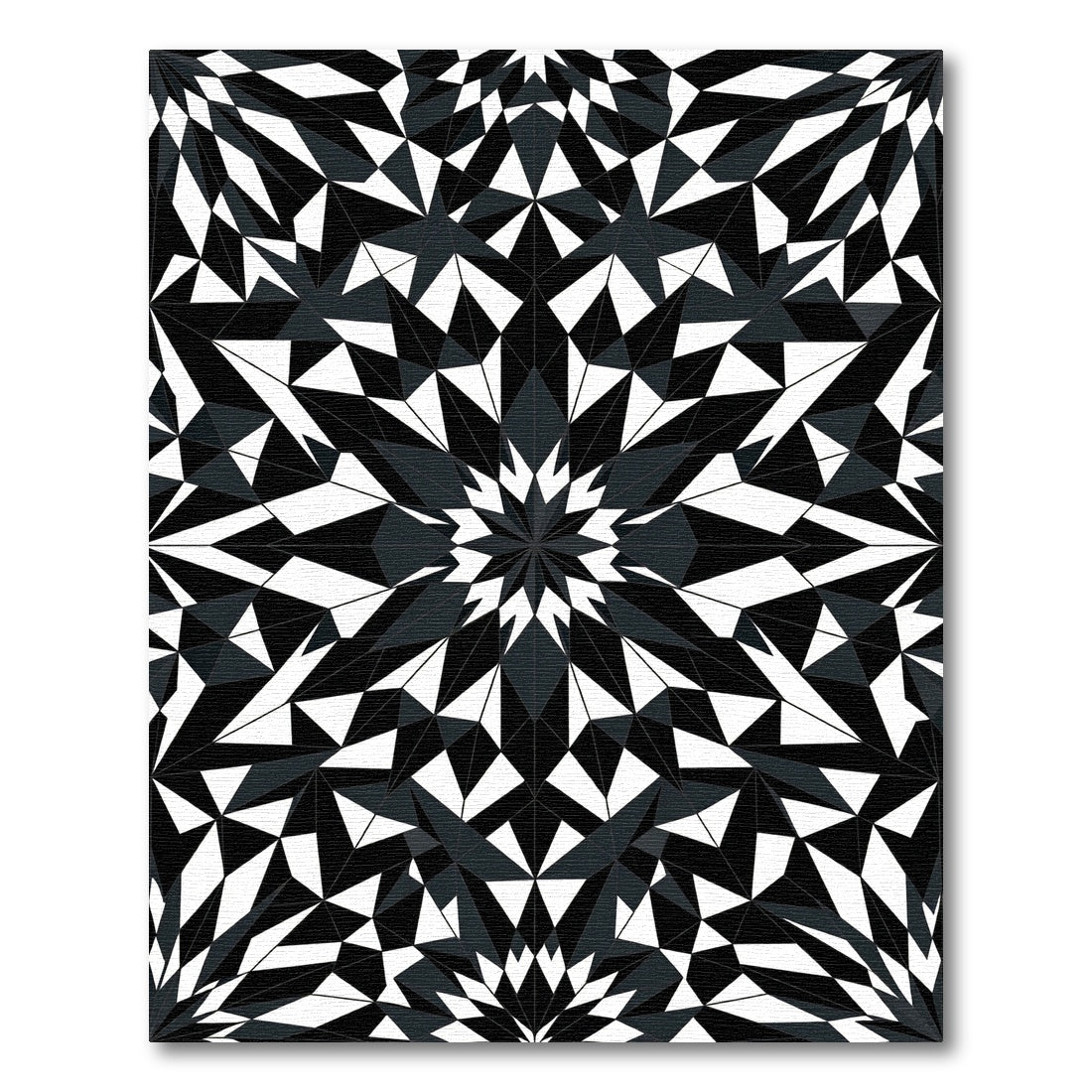 Monochromatic Geometric Starburst Mandala Rug