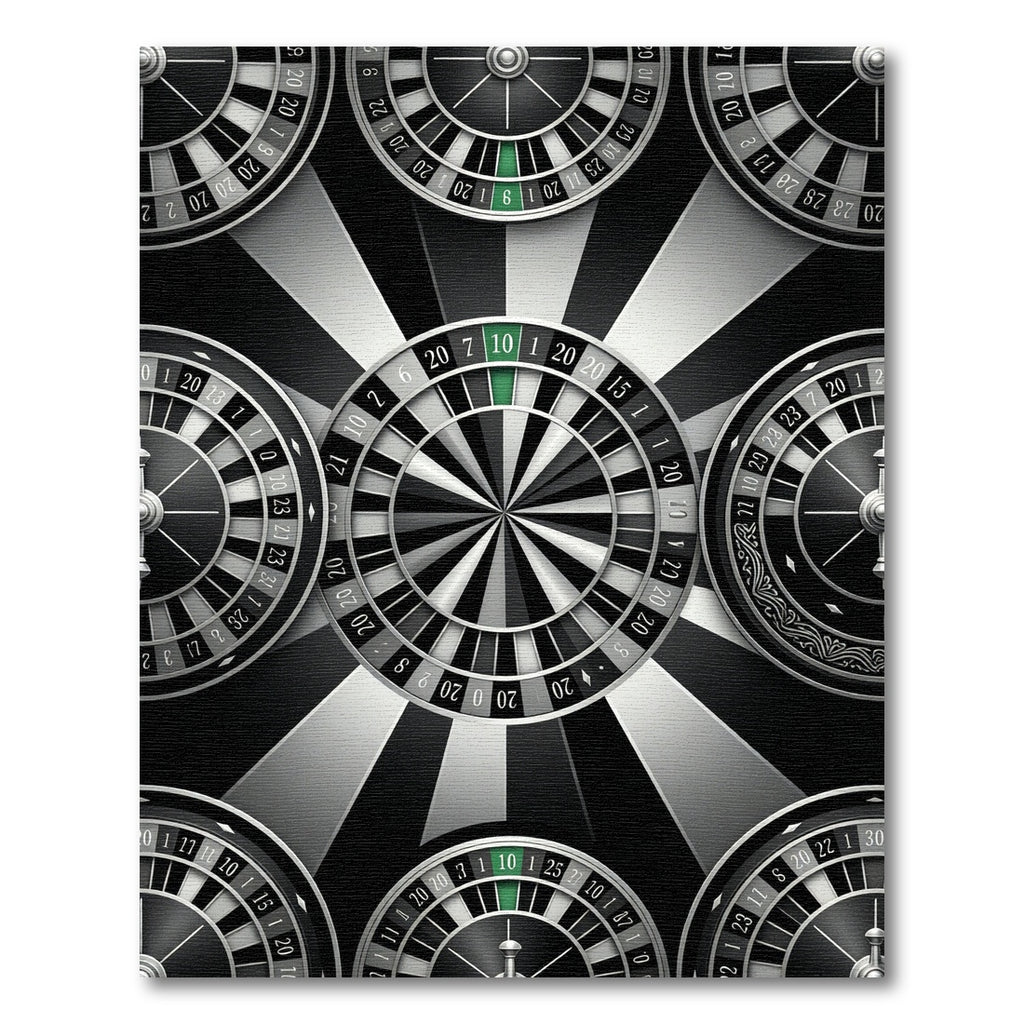 Monochrome Roulette Wheel Geometric Illusion Rug