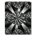 Monochrome Roulette Wheel Geometric Illusion Rug