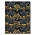 Art Deco Gold Palm Black Wallpaper Rug