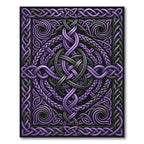 Ornate Purple and Gray Celtic Knotwork Rug