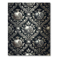 Luxe Silver Pomegranate Floral Swirl Rug