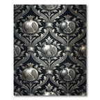 Luxe Silver Pomegranate Floral Swirl Rug