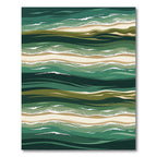 Emerald Green Abstract Ocean Waves Rug