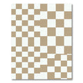 Tan White Gradual Checkerboard Squares Rug