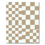 Tan White Gradual Checkerboard Squares Rug