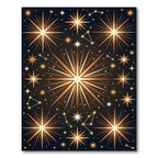 Celestial Gold Starry Night Tapestry Rug