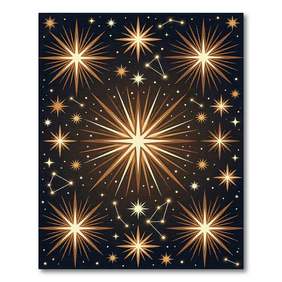 Celestial Gold Starry Night Tapestry Rug
