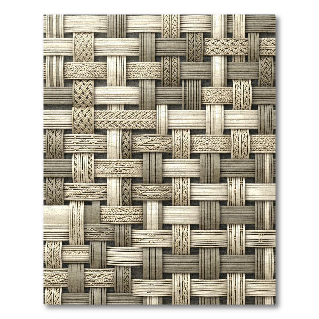 Neutral Interwoven Basket Texture Rug