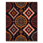 Bold Orange Red Tribal Diamond Rug