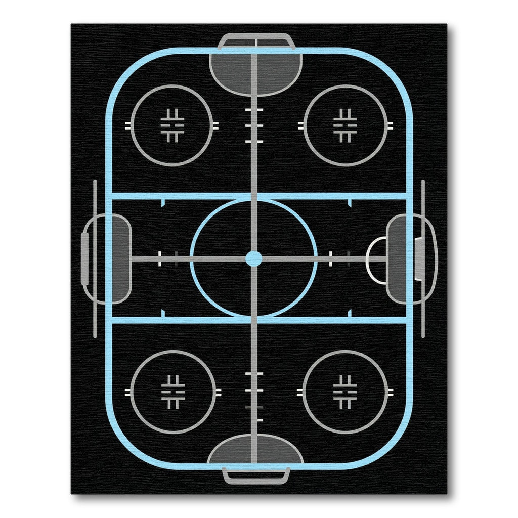 Modern Minimalist Ice Hockey Rink Rug
