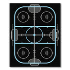 Modern Minimalist Ice Hockey Rink Rug