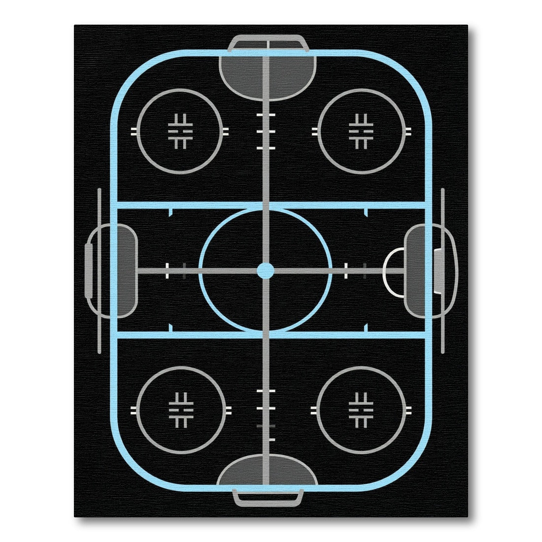 Modern Minimalist Ice Hockey Rink Rug