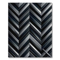 Dark Gray Tonal Chevron Stripes Rug