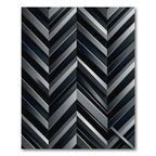 Dark Gray Tonal Chevron Stripes Rug