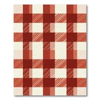 Classic Red and Cream Gingham Check Rug