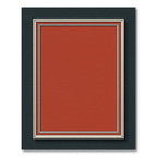 Terracotta Crimson Bordered Frame Rug