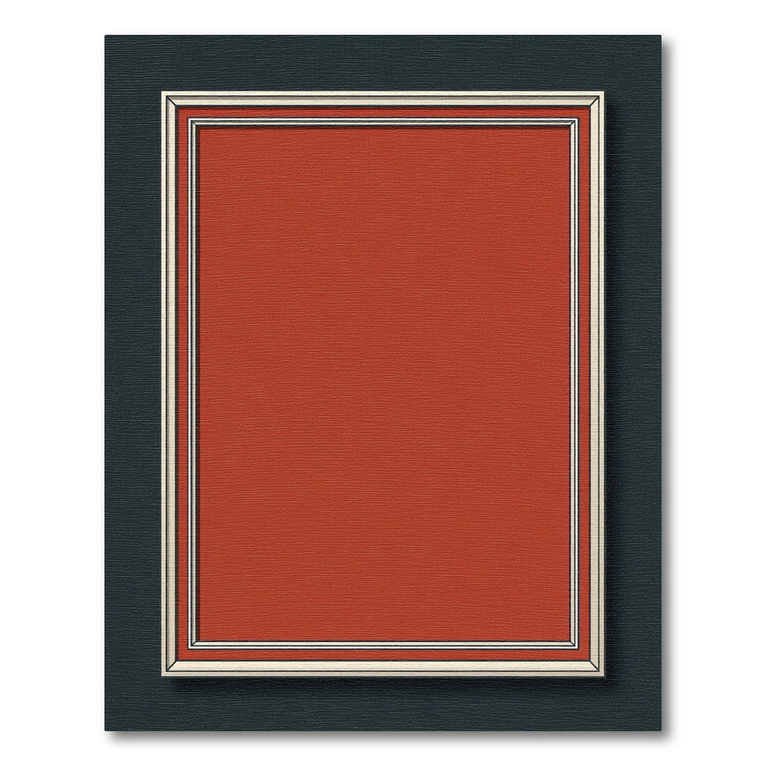 Terracotta Crimson Bordered Frame Rug