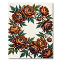 Copper Peony Floral Branch Wreath Rug