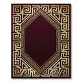 Golden Greek Key Octagon Border Rug