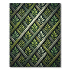 Lush Green Botanical Herbaceous Lattice Rug