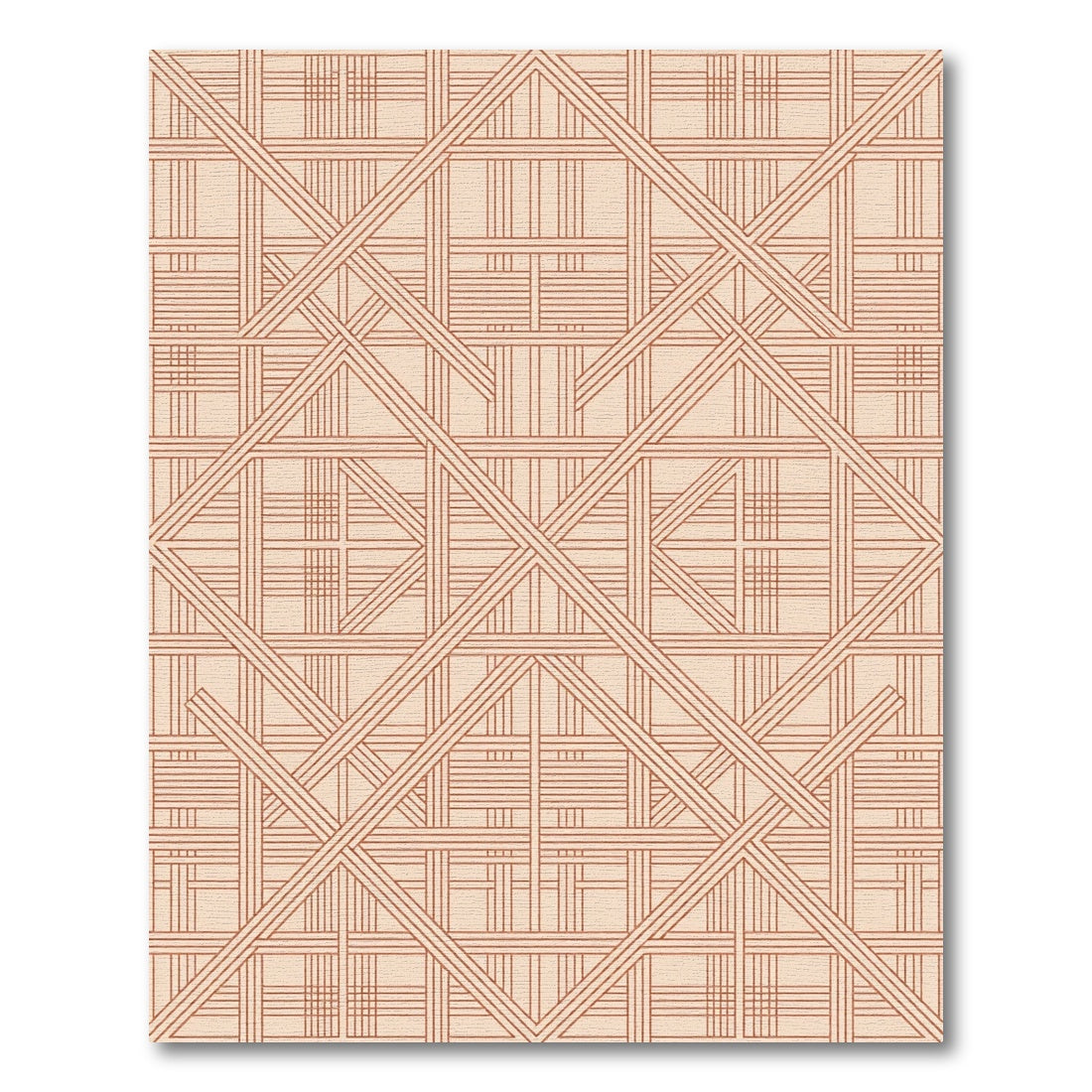 Geometric Terracotta Weave Rug