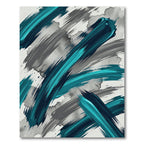 Aqua Teal Navy Brush Strokes Rug