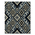Black White Gray Diamond Ikat Rug