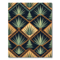 Dark Blue Green Agave Lattice Rug