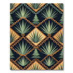 Dark Blue Green Agave Lattice Rug