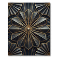 Art Deco Black Gold Geometric Fan Rug