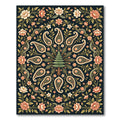 Midnight Teal Floral Paisley Spruce Medallion Rug