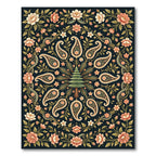 Midnight Teal Floral Paisley Spruce Medallion Rug