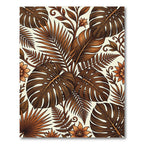 Sepia Tropical Botanical Leaf Foliage Rug