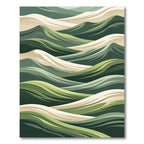 Abstract Sage and Cream Wavy Landscape Rug